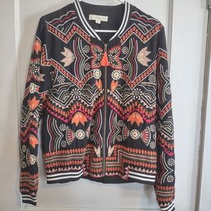 Embroidered Jacket with Tassel Zipper sz M by Lovestitch